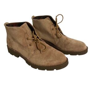 Born Banni Tan Suede Lace Up Chukka Ankle Boots Thick‎ Soles Size 10
